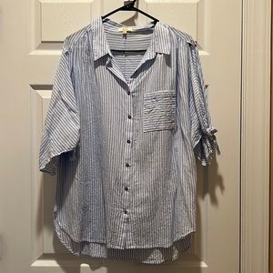 Women’s striped button up top